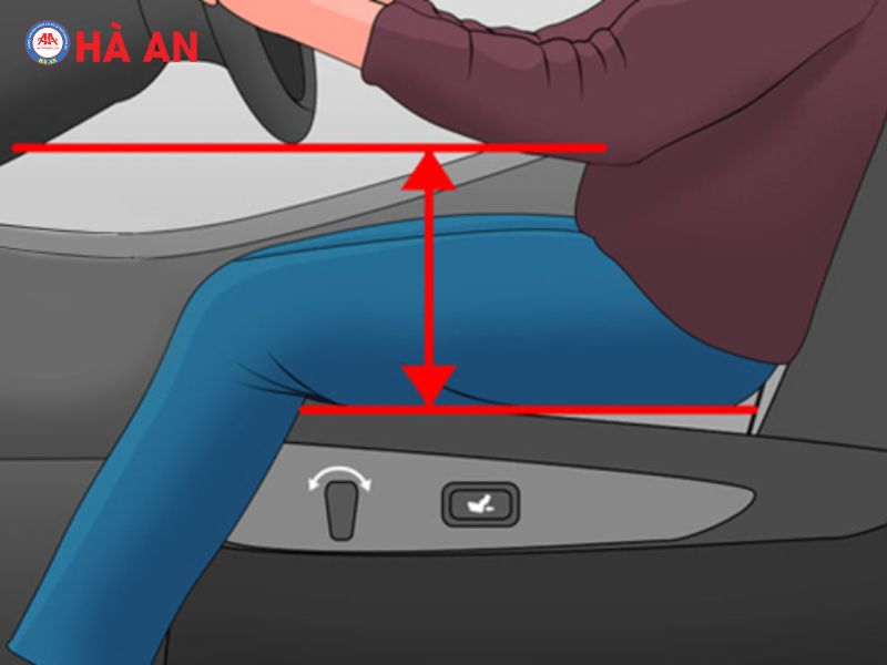 Điều chỉnh độ nghiêng của ghế để có tư thế ngồi đúng khi lái xe ô tô
