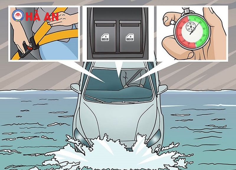Giữ bình tĩnh thoát hiểm khi ô tô rơi xuống nước